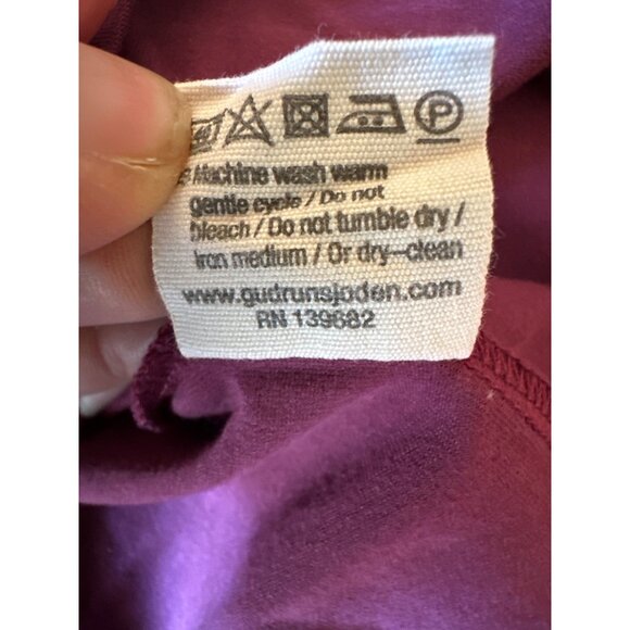 Gudrun Sjödén Womens Long-Sleeve Cotton Blend Top Plum Purple Size L - Picture 5 of 6
